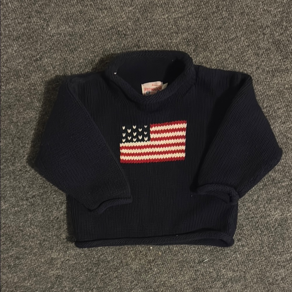 Navy Sweater with American Flag Design